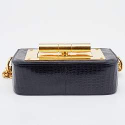Tom Ford Black Lizard Natalia Chain Shoulder Bag