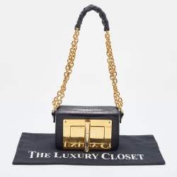 Tom Ford Black Lizard Natalia Chain Shoulder Bag