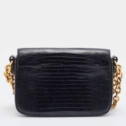 Tom Ford Black Lizard Natalia Chain Shoulder Bag