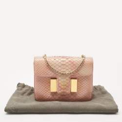 Pre Owned Tom Ford Pink Python Sienna Chain Shoulder Bag