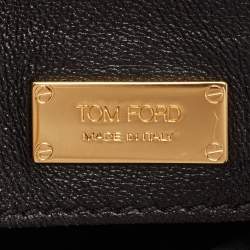 Pre Owned Tom Ford Black Leather Large Fold Over Alix Bag