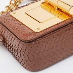Tom Ford Brown Python Natalia Chain Shoulder Bag