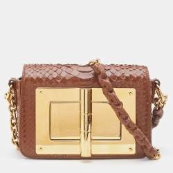 Tom Ford Brown Python Natalia Chain Shoulder Bag