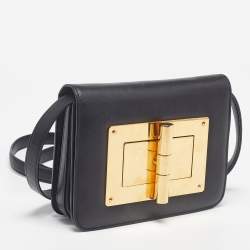 Pre Owned Tom Ford Black Leather Small Natalia Crossbody Bag