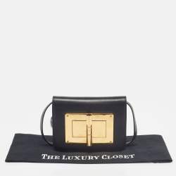 Pre Owned Tom Ford Black Leather Small Natalia Crossbody Bag