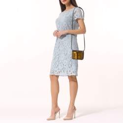 Pre Owned Tom Ford Olive Green Watersnake Leather Mini Natalia Crossbody Bag