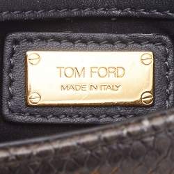 Pre Owned Tom Ford Olive Green Watersnake Leather Mini Natalia Crossbody Bag