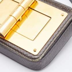 Pre Owned Tom Ford Olive Green Watersnake Leather Mini Natalia Crossbody Bag