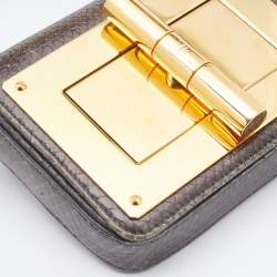 Pre Owned Tom Ford Olive Green Watersnake Leather Mini Natalia Crossbody Bag