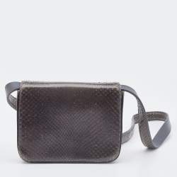 Pre Owned Tom Ford Olive Green Watersnake Leather Mini Natalia Crossbody Bag