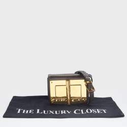 Pre Owned Tom Ford Olive Green Watersnake Leather Mini Natalia Crossbody Bag