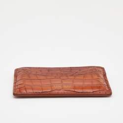 Tom Ford Brown Crocodile Card Holder