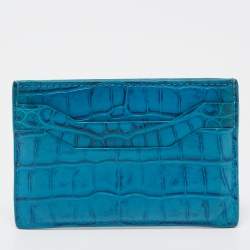 Pre Owned Tom Ford Blue Crocodile Card Holder