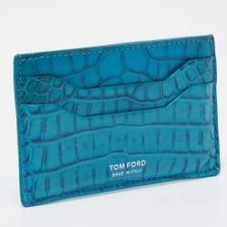 Pre Owned Tom Ford Blue Crocodile Card Holder