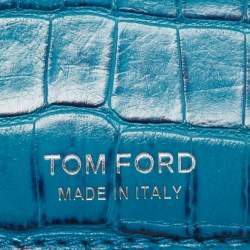 Pre Owned Tom Ford Blue Crocodile Card Holder