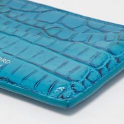 Pre Owned Tom Ford Blue Crocodile Card Holder