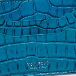 Pre Owned Tom Ford Blue Crocodile Card Holder