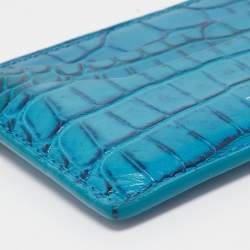 Pre Owned Tom Ford Blue Crocodile Card Holder
