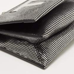 Pre Owned Tom Ford Silver/Black Textured Suede Icon Disco Crossbody Bag