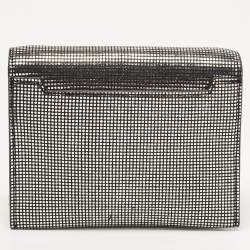 Pre Owned Tom Ford Silver/Black Textured Suede Icon Disco Crossbody Bag