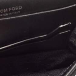 Pre Owned Tom Ford Silver/Black Textured Suede Icon Disco Crossbody Bag