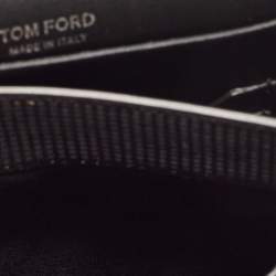 Pre Owned Tom Ford Silver/Black Textured Suede Icon Disco Crossbody Bag