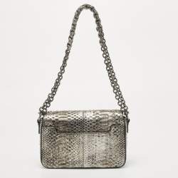 Pre Owned Tom Ford Black/Silver Python Medium Natalia Shoulder Bag