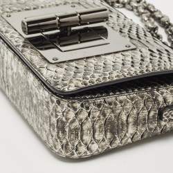 Pre Owned Tom Ford Black/Silver Python Medium Natalia Shoulder Bag