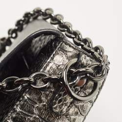 Pre Owned Tom Ford Black/Silver Python Medium Natalia Shoulder Bag