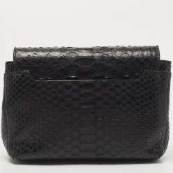 Pre Owned Tom Ford Black Python Small Leonica Padlock Shoulder Bag
