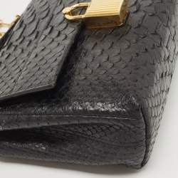 Pre Owned Tom Ford Black Python Small Leonica Padlock Shoulder Bag