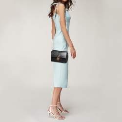 Pre Owned Tom Ford Black Python Small Leonica Padlock Shoulder Bag