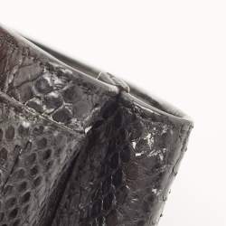 Pre Owned Tom Ford Black Python Small Leonica Padlock Shoulder Bag