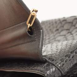 Pre Owned Tom Ford Black Python Small Leonica Padlock Shoulder Bag