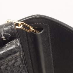 Pre Owned Tom Ford Black Python Small Leonica Padlock Shoulder Bag
