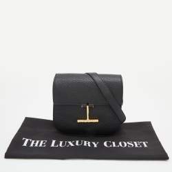 Pre Owned Tom Ford Black Leather Mini Tara Crossbody Bag
