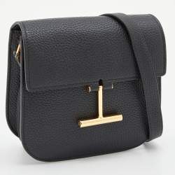 Pre Owned Tom Ford Black Leather Mini Tara Crossbody Bag
