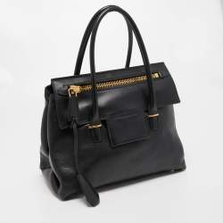 Pre Owned Tom Ford Black Leather Icon TF Tote