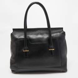 Pre Owned Tom Ford Black Leather Icon TF Tote