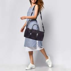 Pre Owned Tom Ford Purple Suede and Leather Weekender Bag