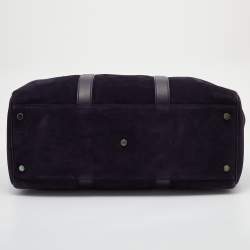 Pre Owned Tom Ford Purple Suede and Leather Weekender Bag