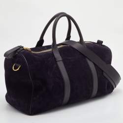 Pre Owned Tom Ford Purple Suede and Leather Weekender Bag