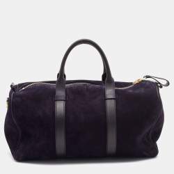 Pre Owned Tom Ford Purple Suede and Leather Weekender Bag