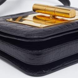 Pre Owned Tom Ford Black Alligator Small Natalia Crossbody Bag