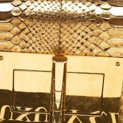 Pre Owned Tom Ford Gold Python and Leather Medium Natalia Chain Shoulder Bag