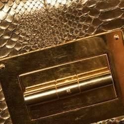 Pre Owned Tom Ford Gold Python and Leather Medium Natalia Chain Shoulder Bag