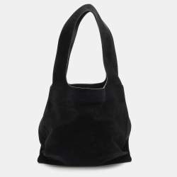 Pre Owned Tom Ford Black Suede Front Zip Shoulder Bag