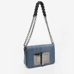 Pre Owned Tom Ford Blue Denim Medium Natalia Shoulder Bag