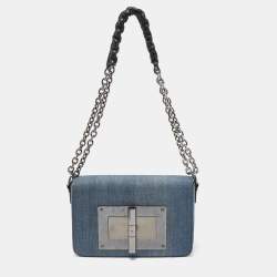Pre Owned Tom Ford Blue Denim Medium Natalia Shoulder Bag
