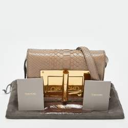 Pre Owned Tom Ford Beige Python Small Natalia Crossbody Bag